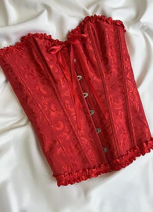 Розкішний червоний корсет