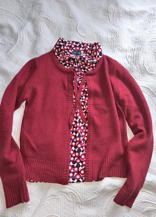 Вовняний вкорочений кардиган