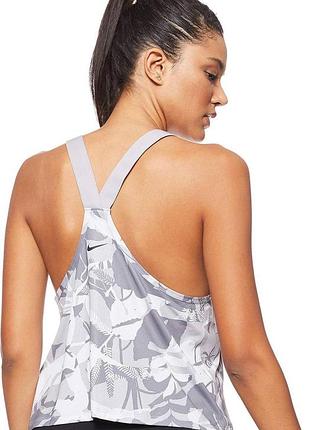 Сіра спортивна кроп-майка в принт від nike pro розмір s оригінал футболка