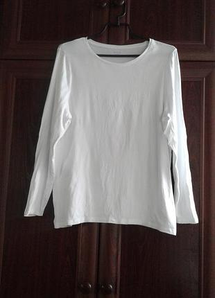 Лонгслів білосніжна футболка з чистої бавовни marks&amp; spence