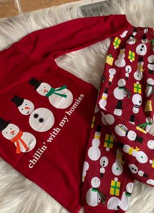 Уютная детская пижама. с новогодней тематикой, унисекс2 фото