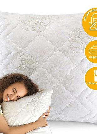 Подушка air dream classic ideia 70х70 см два чохли зі змійкою, антиалергенна троянди