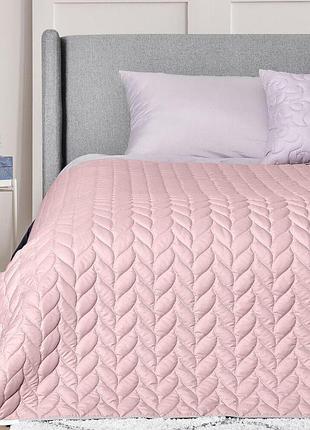 Покрывало на кровать 220х240 см warmis двухстороннее, прочная стежка ткани, антиаллергенное волоконо пудра