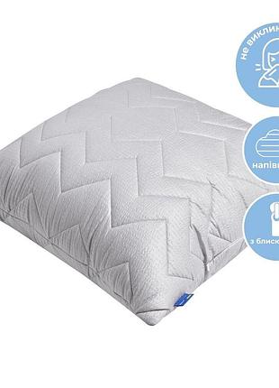 Подушка для сну 70х70 см nordic comfort+ ideia чохол стьобаний з блискавкою антиалергенна сіра
