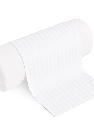 Наволочка для подушка валик 32х68 см ideia сатин білий у смужку бавовна натуральний білій в смужку