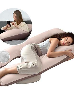 Подушка п-форми ideia 140х75х20 см u-shape для вагітних, реабілітації та щоденного комфорту, з наволочкою на блискавці