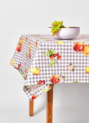 Скатерть ideia 140х170 см хлопковая скатерть с водоотталкивающей пропиткой, принт яблоки