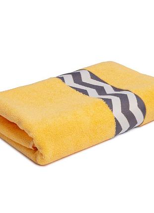 Рушник махровий 50х90 см izzi ideia жовтий щіл 500 гр/м2, бавовна, натуральний бавовняний, для рук та обличчя