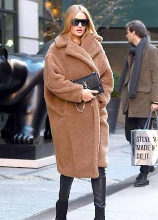 Шубка тедді жіноча коричнева стильна