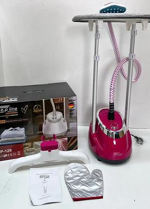 Червоний відпарювач вертикальний для одягу зі стійкою zepline zp-129 3000w