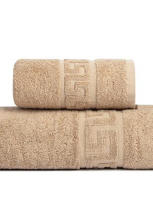 Рушник махровий банний версаче бавовна 70х140 см 500 г/м2 беж