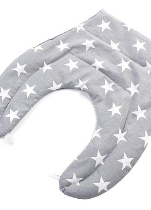 Грелка подушка для шеи 44х46х24 см с зерном пшеницы ideia ткань хлопок натуральная органик серая