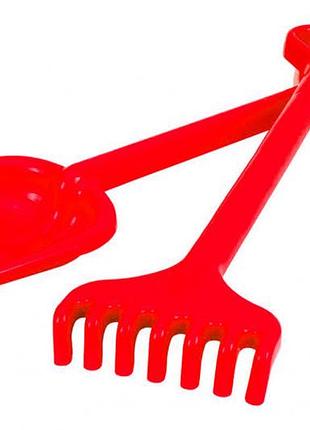 Игрушечная лопатка с грабельками "гулливер" 1424txk, длина 50 см красный