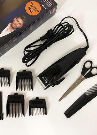 Машинка для стрижки magio мg-584 кераміка, машинка окантувальна, електробритва з насадками для бороди