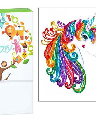 Детский набор для творчества алмазная мозаика "единорог" st001