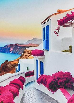 Алмазная мозаика "розовые улицы набережной" hee16311 30х30 см