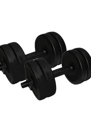 Гантелі складальні композитні в пластиковій оболонці rock pro 2 шт по 5,5 кг ne-pl-g-005-2