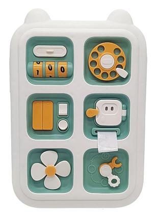 Бизиборд для развития мелкой моторики yl1055a отличный игровой процесс зеленый