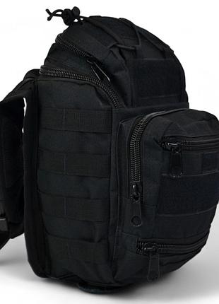 Сумка чорна через плече велика нагрудна сумка однолямкова сумка універсальна