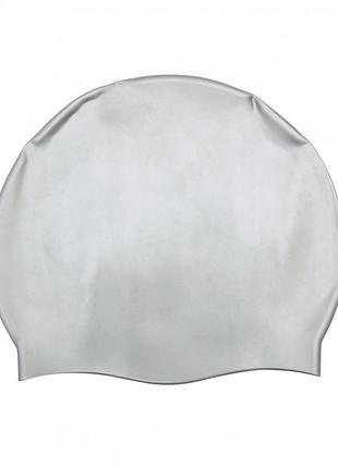 Шапочка для плавания 26006 резиновая серый
