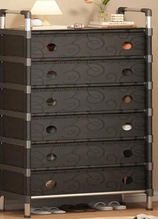 Полка для обуви sklm-32-lt6205 черная 6 полок