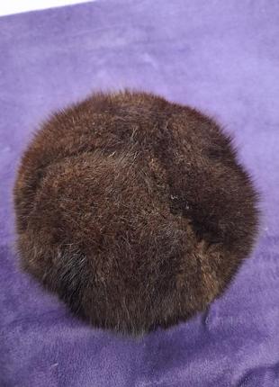 Теплая женская шапка из натурального меха норки