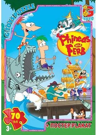 Пазли дитячі "пригоди фінеса та ферба" pf0022, 70 елементів