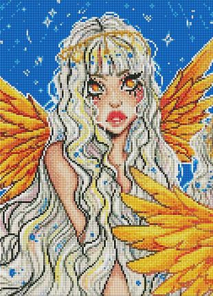 Алмазная мозаика без подрамника "сказочный ангел" amc7646 с ав стразами 40х50 см