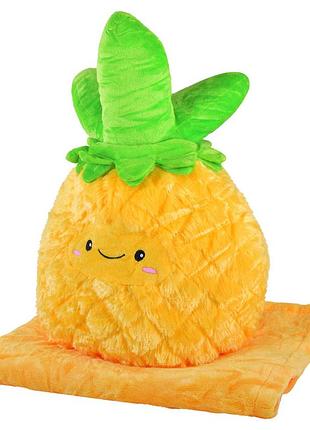 М'яка іграшка+плед mp02 ананас 45 см, плед 80*120 см
