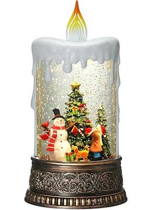 Нічник новорічний свічка xmas wdl-23016b 10087, сніговик