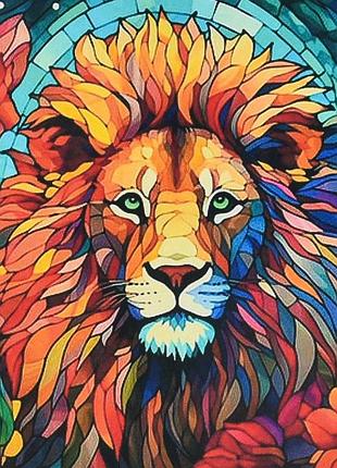 Алмазная мозаика "витражная мощь" deex16299 неполная выкладка 30х30 см