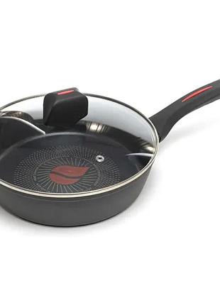 Сковорода-сотейник с крышкой кованый benson bn-840 24см