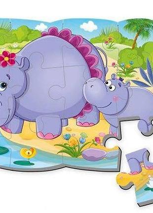 Детские пазлы на магните "бегемотики" а5 vt3205-76, 12 элементов
