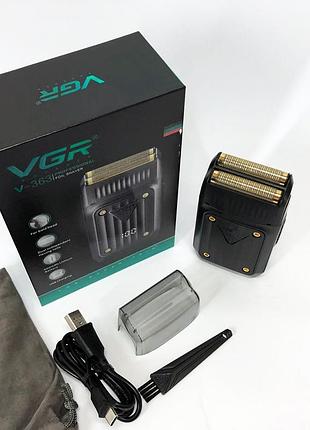 Электробритва vgr v-363, триммер для усов, электробритва с насадками для бороды, триммер беспроводной 7
