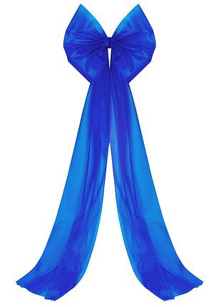 Бант декоративный 65х200 см большой фатин фатиновый праздничный синий