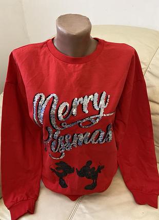 Продам світшот з новорічно-різдвяним принтом