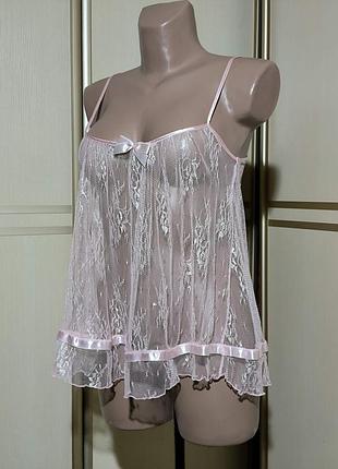 Еротична білизна легке коротке плаття на бретельках з мереживом sexi