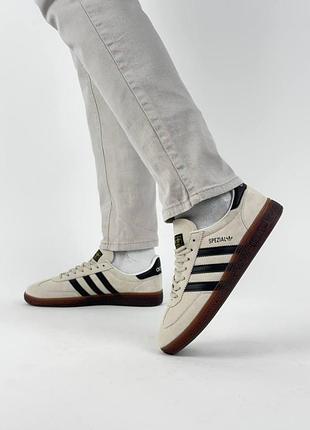Мужские кроссовки adidas spezial beige black