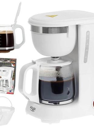 Кофеварка крапельна adler ad 4383 white 1.5л 900 вт