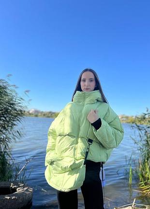 Курточка пух,коротка з сумочкою