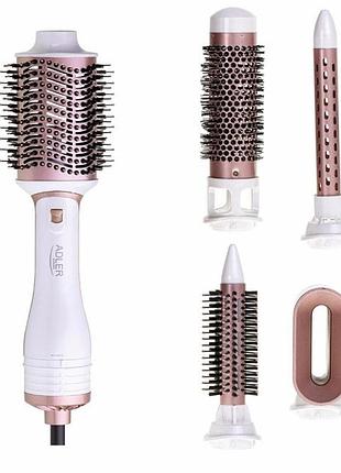 Стайлер для волос adler ad 2027 1200вт щетка для завивки 5в1