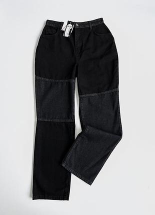 Джинси бойфренди чорного кольору всока посадка boohoo