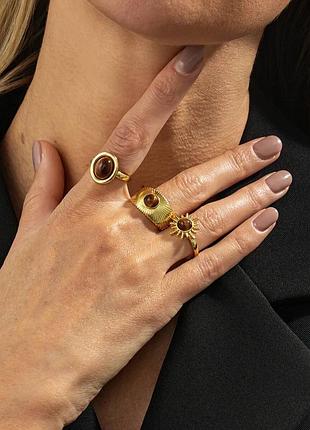 Набор колец с камнями ✨ тигрове око
