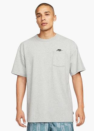 Чоловіча щільна сіра оверсайз футболка the nike tee оригінал товста бавовняна футболка найк