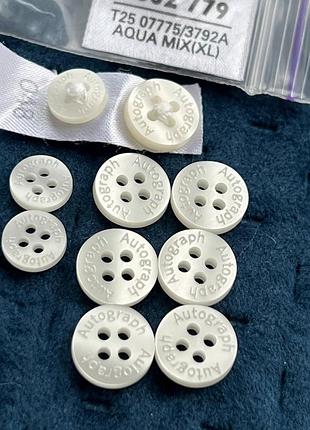 Набір брендові білі брендовані гудзики autograph marks & spencer брендова фурнітура
