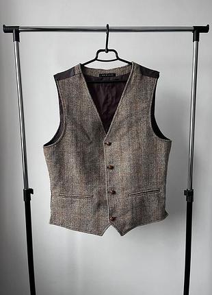 Класична чоловіча жилетка harris tweed vintage walker and hawkes dalston men’s vest