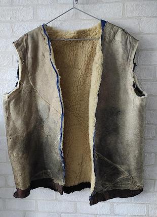 Жилетка на натуральном меху овчина, подстёжка для верхней одежды