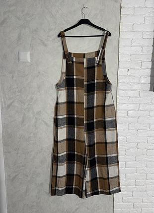 Утеплений комбінезон з широкими штанами комбез в клітинку xxl