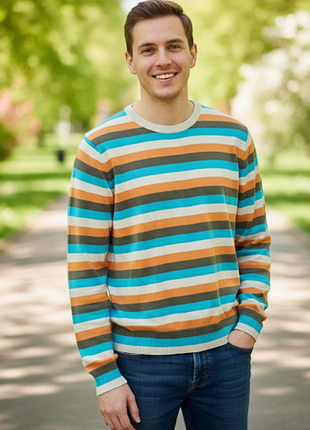 Смугаста чоловіча бавовняна кофта topman розмір м