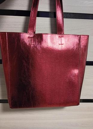 Сумка бордо шопер жорстка